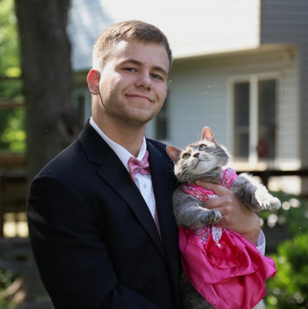 1-Sam decided to take his cat Ruby to his prom.